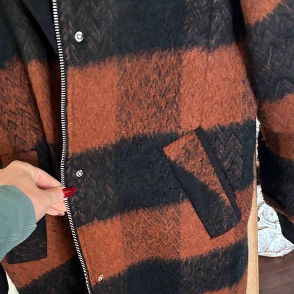 Anthropologie NVLT Black and Brown Checkered Coat - Picture 5 of 7